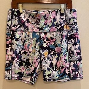 RBX black pastel floral crush bike workout shorts size 1X